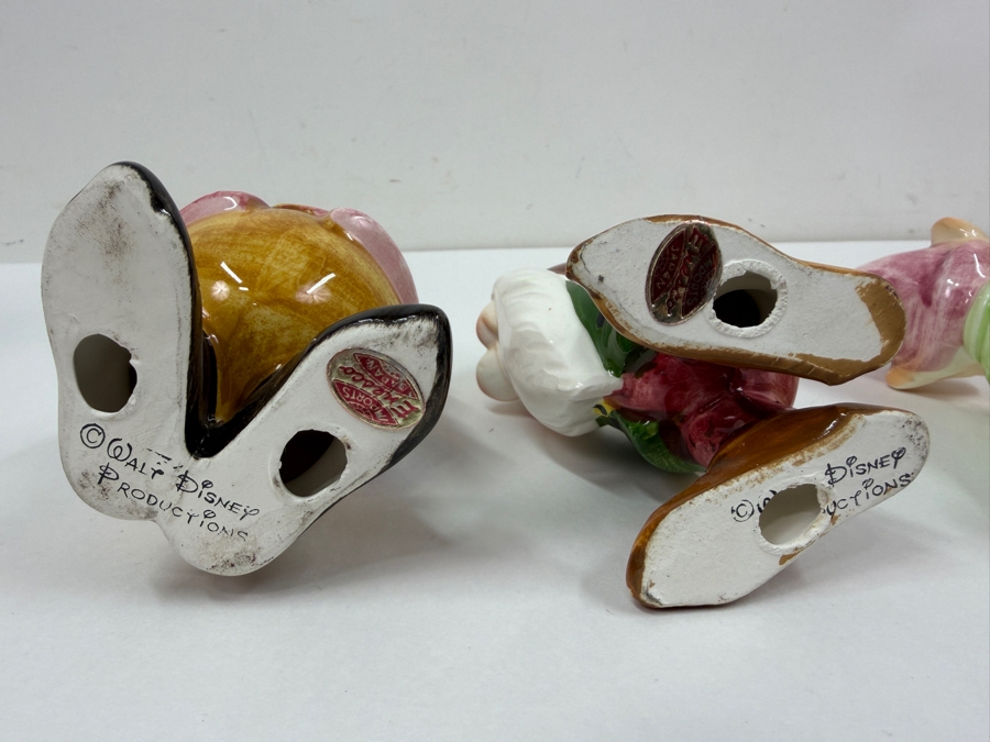 Just Added - Vintage 1950s Goebel Germany Walt Disney Snow White And The Seven Dwarfs Porcelain Figurine Collection Featuring Sneezy, Bashful, Sleepy, Dopey, Happy, Grumpy, And Doc With Original Foil Labels 5'H [Photo 9]