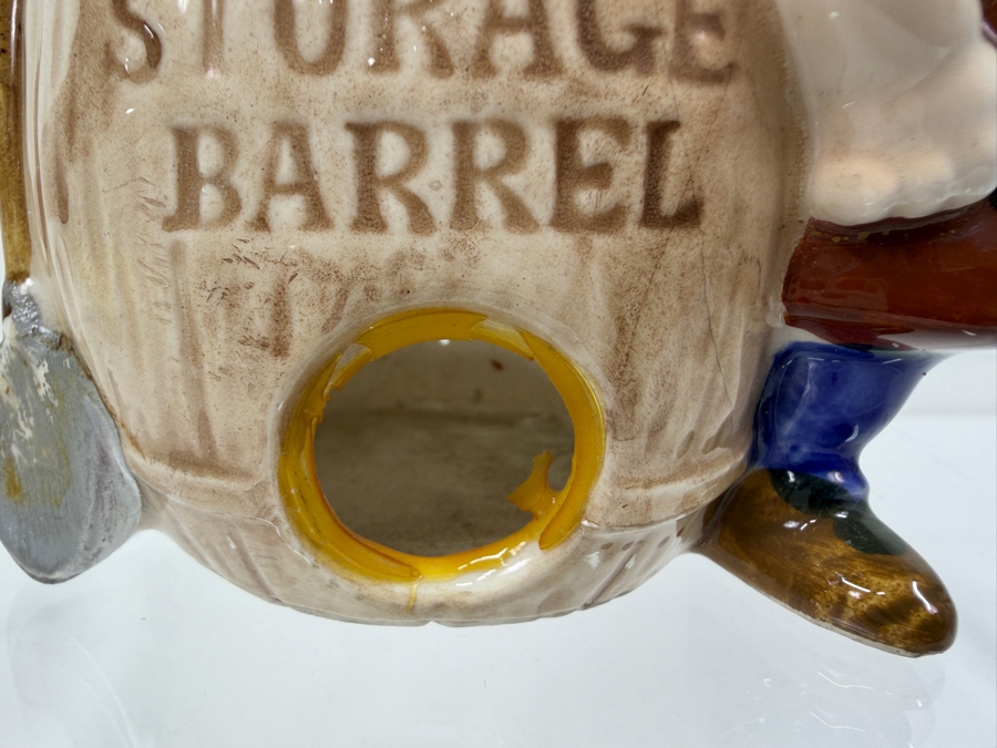 Just Added - Vintage 1960s Enesco Walt Disney Productions Snow White Doc’s Storage Barrel Ceramic Crayon Sharpener And Holder Made In Japan 4.5'H [Photo 2]