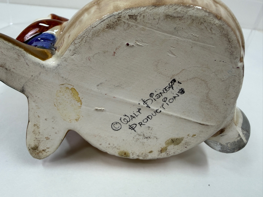 Just Added - Vintage 1960s Enesco Walt Disney Productions Snow White Doc’s Storage Barrel Ceramic Crayon Sharpener And Holder Made In Japan 4.5'H [Photo 6]