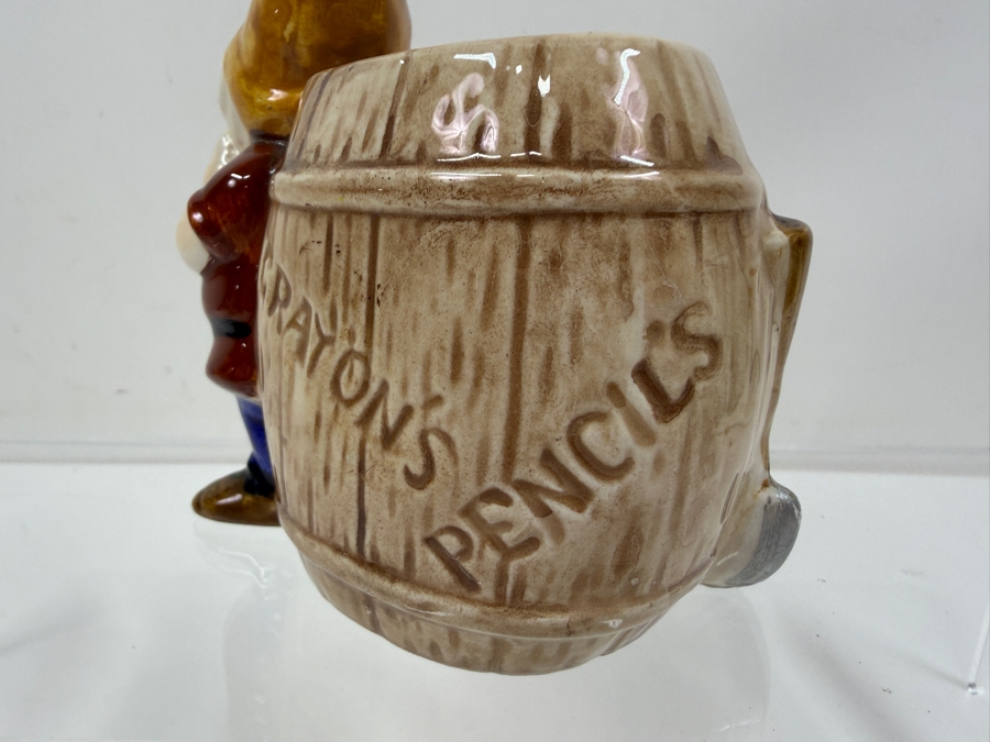 Just Added - Vintage 1960s Enesco Walt Disney Productions Snow White Doc’s Storage Barrel Ceramic Crayon Sharpener And Holder Made In Japan 4.5'H [Photo 5]