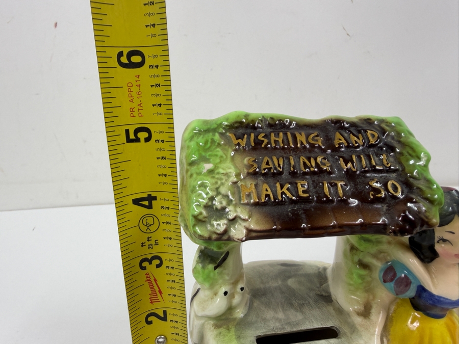 Just Added - Vintage 1960s Enesco Walt Disney Productions Snow White Doc’s Storage Barrel Ceramic Pencil Sharpener And Holder Made In Japan 5'H [Photo 11]