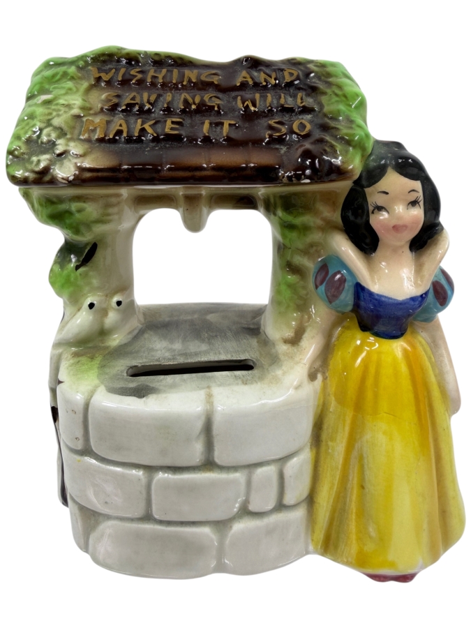 Just Added - Vintage 1960s Enesco Walt Disney Productions Snow White Doc’s Storage Barrel Ceramic Pencil Sharpener And Holder Made In Japan 5'H