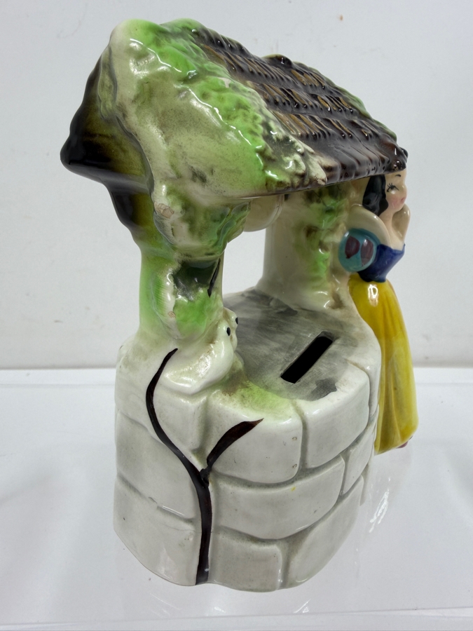 Just Added - Vintage 1960s Enesco Walt Disney Productions Snow White Doc’s Storage Barrel Ceramic Pencil Sharpener And Holder Made In Japan 5'H [Photo 8]