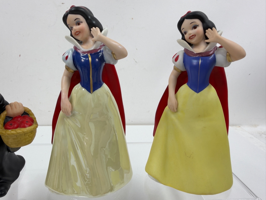 Just Added - Vintage Walt Disney Snow White Porcelain Figurine Collection Made In Sri Lanka Featuring Two Snow White Princess Variants And The Wicked Witch Hag 5' - 6'H [Photo 3]