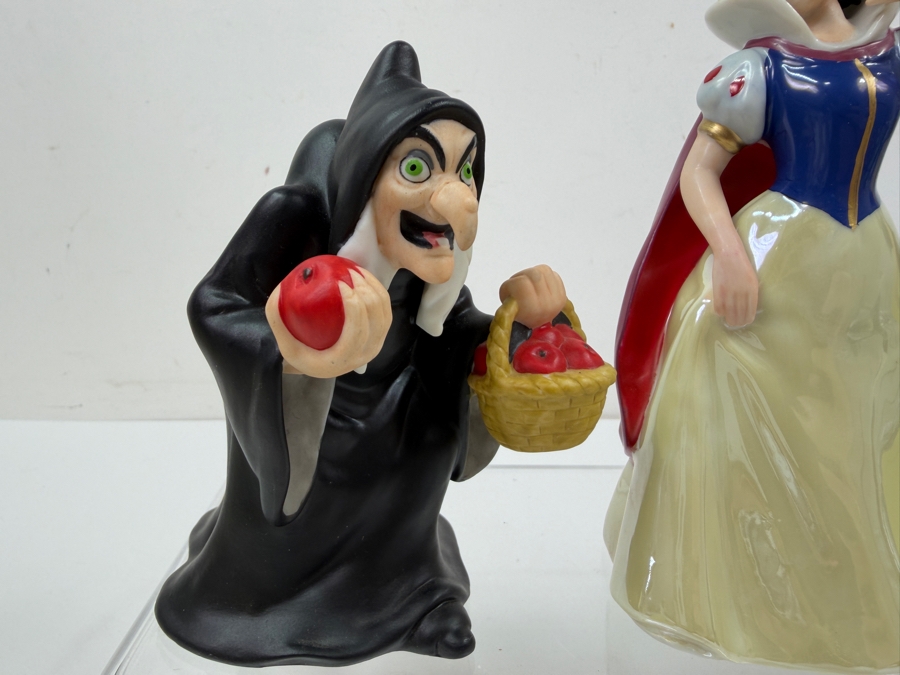 Just Added - Vintage Walt Disney Snow White Porcelain Figurine Collection Made In Sri Lanka Featuring Two Snow White Princess Variants And The Wicked Witch Hag 5' - 6'H [Photo 2]