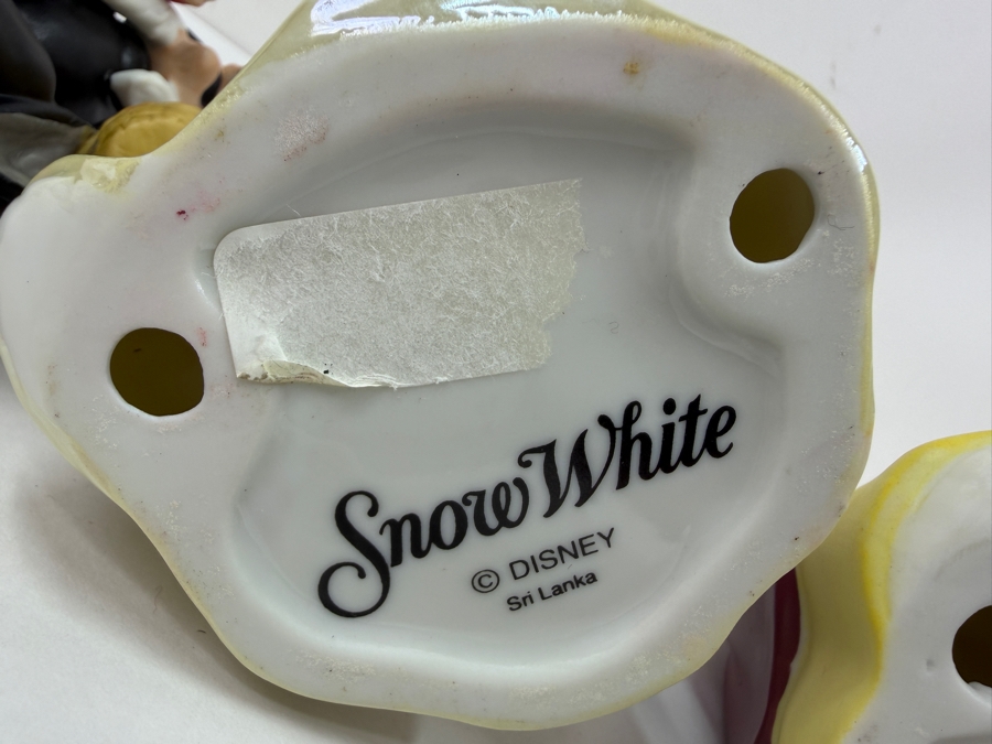 Just Added - Vintage Walt Disney Snow White Porcelain Figurine Collection Made In Sri Lanka Featuring Two Snow White Princess Variants And The Wicked Witch Hag 5' - 6'H [Photo 6]