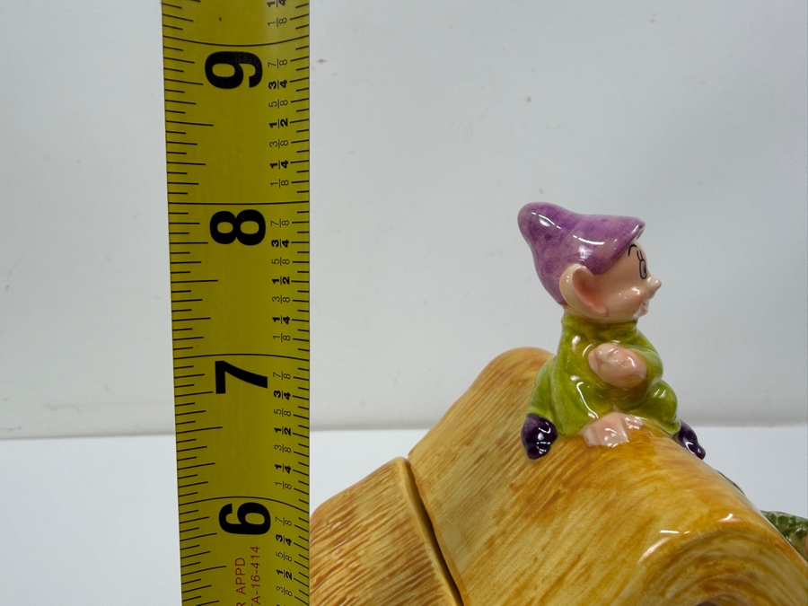 Just Added - Vintage Disney Japan Snow White And The Seven Dwarfs Cottage Ceramic Teapot Featuring Snow White Handle And Dopey Lid 8'H [Photo 8]
