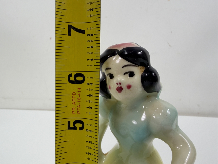Just Added - Vintage 1949 Leeds China Co. Walt Disney Snow White Ceramic Figurine Coin Bank Featuring Iconic Pose With Pastel Blue Top And Yellow Skirt 6.5'H [Photo 8]