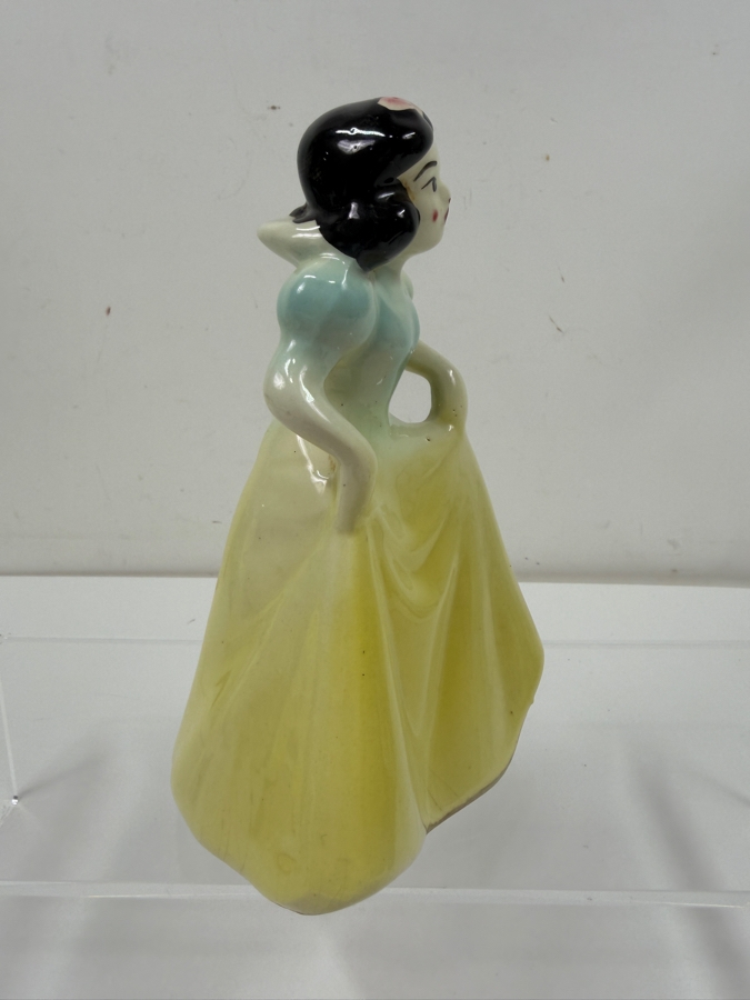 Just Added - Vintage 1949 Leeds China Co. Walt Disney Snow White Ceramic Figurine Coin Bank Featuring Iconic Pose With Pastel Blue Top And Yellow Skirt 6.5'H [Photo 5]