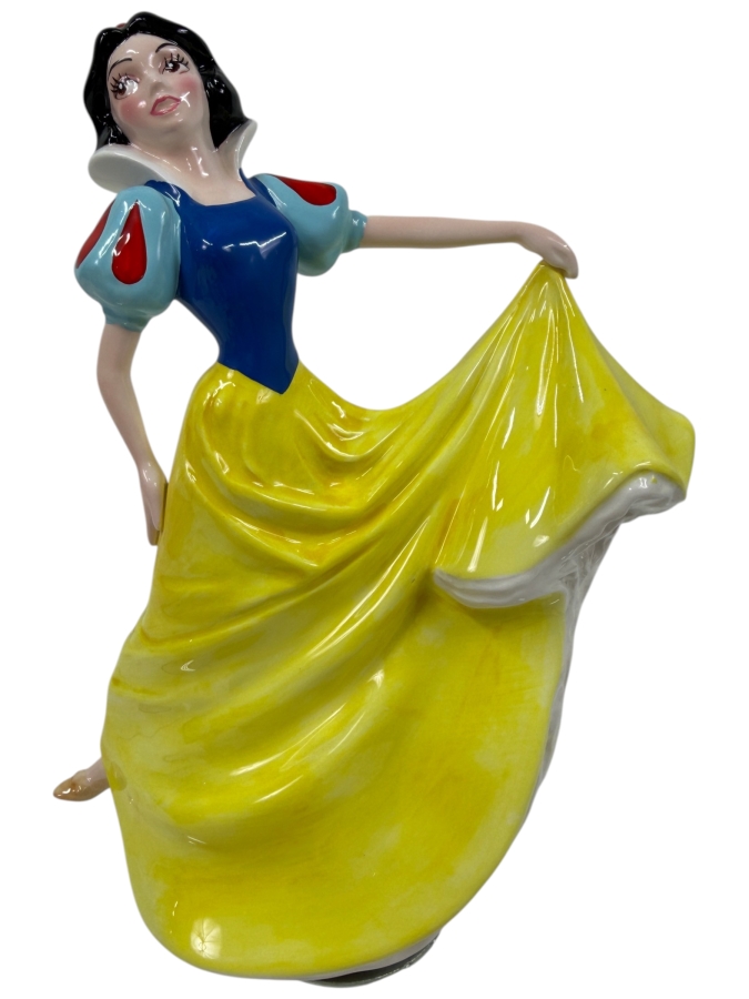 Just Added - Vintage 1980s Schmid Disney Snow White Rotating Porcelain Music Box Figurine Plays Someday My Prince Will Come Made In Japan 8'H