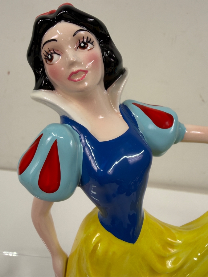 Just Added - Vintage 1980s Schmid Disney Snow White Rotating Porcelain Music Box Figurine Plays Someday My Prince Will Come Made In Japan 8'H [Photo 2]
