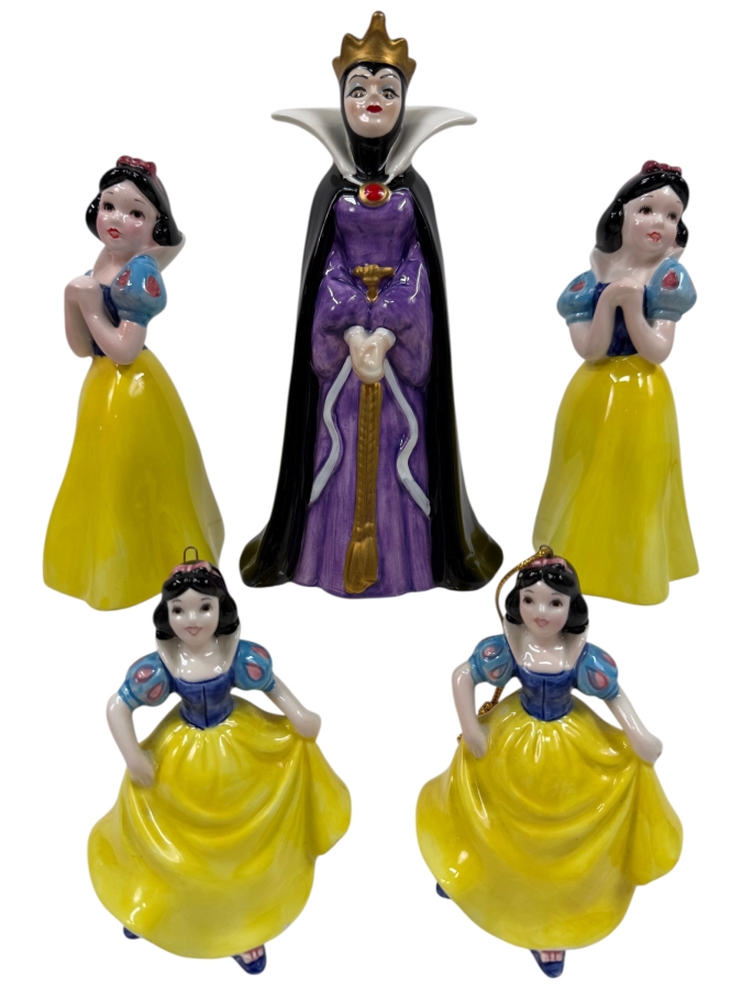 Just Added - Vintage 1990s Walt Disney Productions Porcelain Snow White Variants And Evil Queen Figurine Collection 5' - 7.5'H