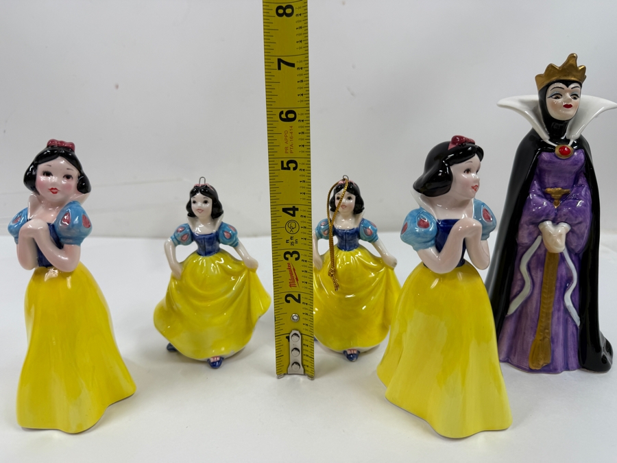 Just Added - Vintage 1990s Walt Disney Productions Porcelain Snow White Variants And Evil Queen Figurine Collection 5' - 7.5'H [Photo 10]