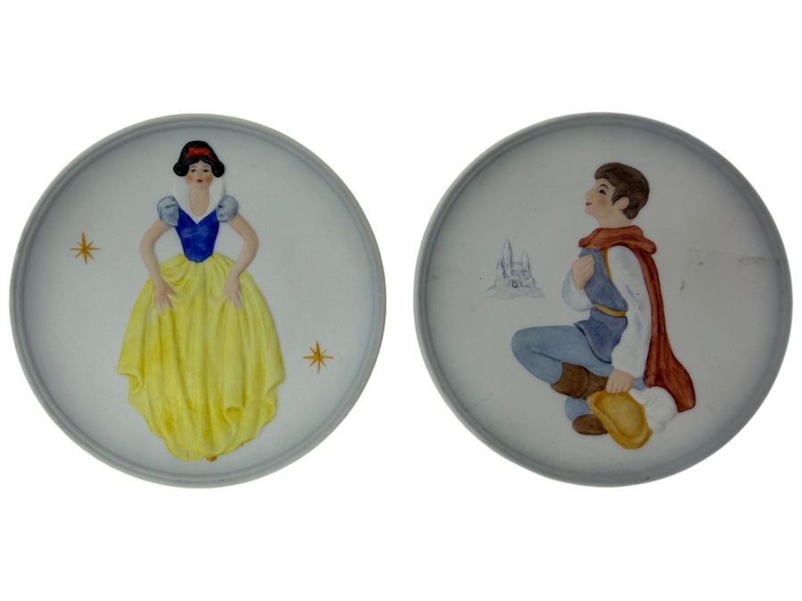 Just Added - Goebel West Germany Snow White And The Prince Hand Painted Small Collector Plate Set 4'W
