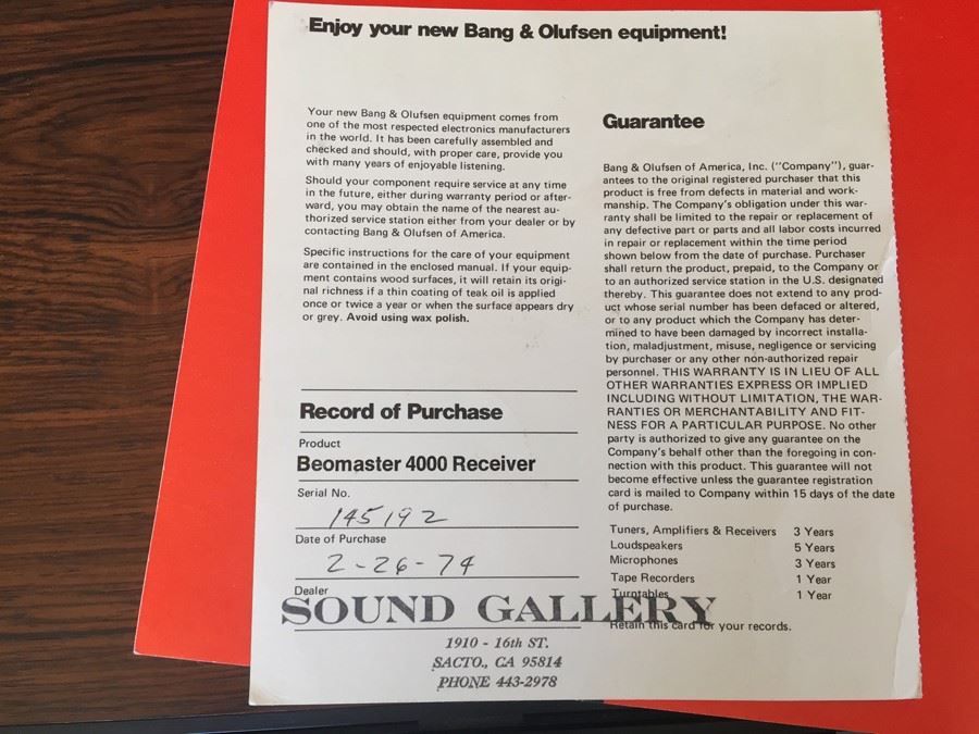 Bang & Olufsen Denmark Beomaster 4000 Receiver - Designed By Jacob Jensen - CHARITY ITEM [Photo 17]