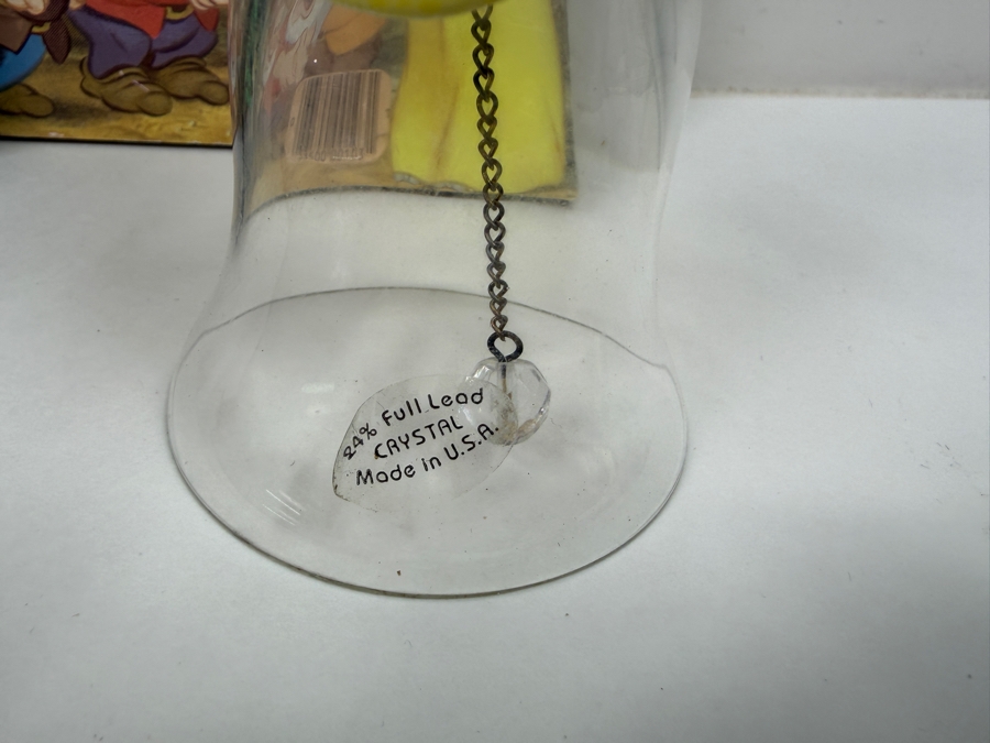 Just Added - Walt Disney's Snow White And The Seven Dwarfs Collector Set Featuring Kenleys Cartoon Classics Plate, 1948 Little Golden Book, Large Ceramic Poison Apple, And Hand Painted Glass Figurine Bell Collection [Photo 6]