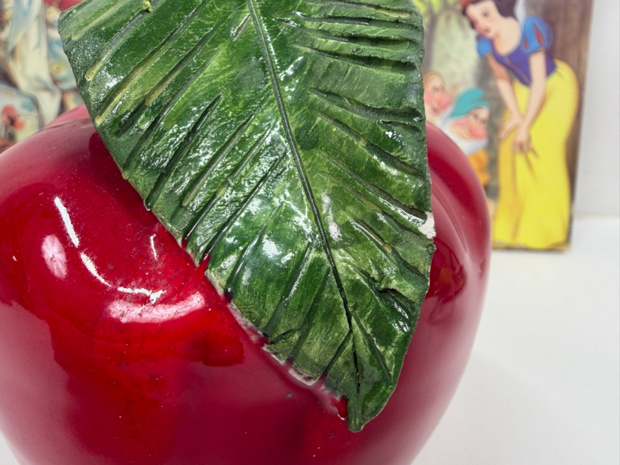 Just Added - Walt Disney's Snow White And The Seven Dwarfs Collector Set Featuring Kenleys Cartoon Classics Plate, 1948 Little Golden Book, Large Ceramic Poison Apple, And Hand Painted Glass Figurine Bell Collection [Photo 8]