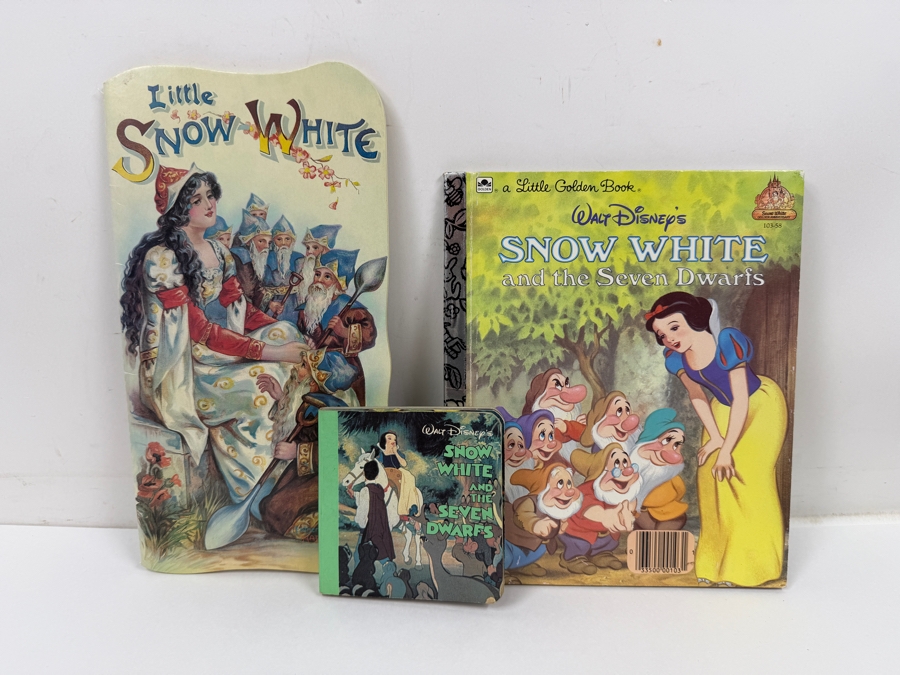 Just Added - Walt Disney's Snow White And The Seven Dwarfs Collector Set Featuring Kenleys Cartoon Classics Plate, 1948 Little Golden Book, Large Ceramic Poison Apple, And Hand Painted Glass Figurine Bell Collection [Photo 11]