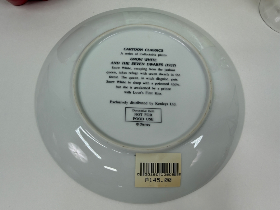 Just Added - Walt Disney's Snow White And The Seven Dwarfs Collector Set Featuring Kenleys Cartoon Classics Plate, 1948 Little Golden Book, Large Ceramic Poison Apple, And Hand Painted Glass Figurine Bell Collection [Photo 3]