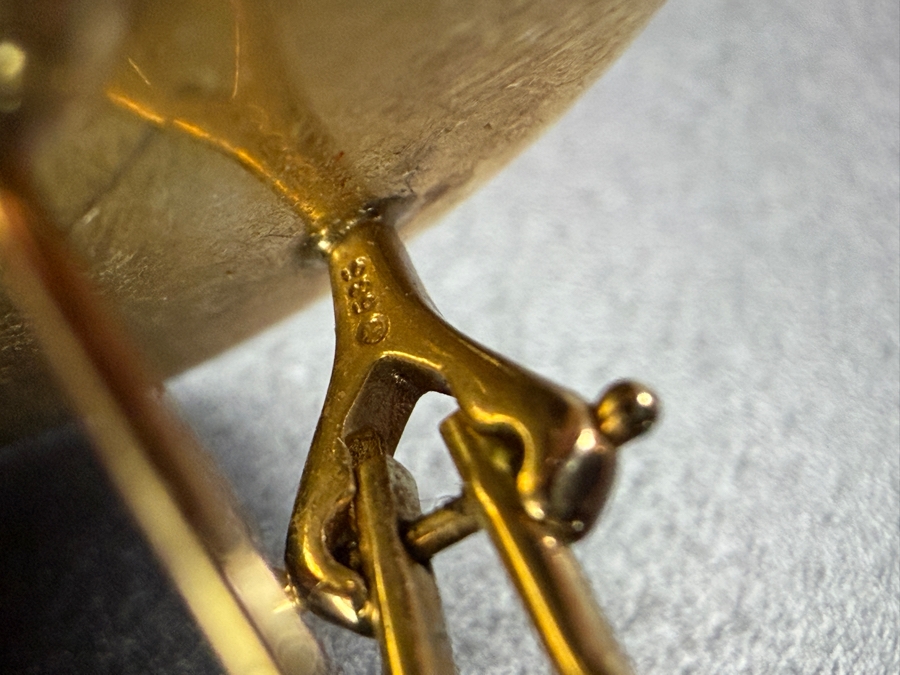 Pair Of Chinese Panda 1/20 Oz 24K Gold Coins Set In 14k Gold Round Frame Earrings 9.6g [Gold Melt Value Is $1,063] [Photo 4]