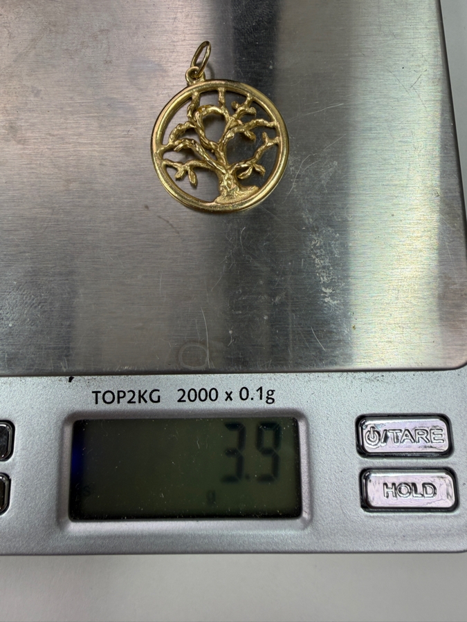 14k Gold Tree Of Life Pendant 3.9g [Gold Melt Value Is $350] [Photo 5]