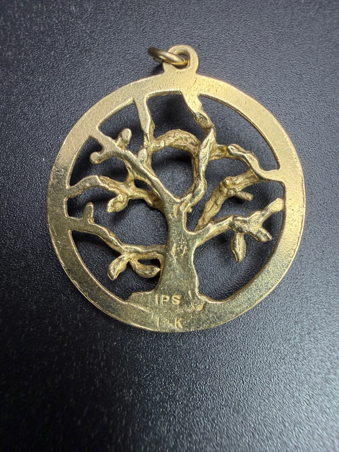 14k Gold Tree Of Life Pendant 3.9g [Gold Melt Value Is $350] [Photo 2]