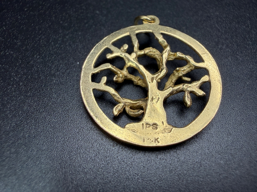 14k Gold Tree Of Life Pendant 3.9g [Gold Melt Value Is $350] [Photo 3]