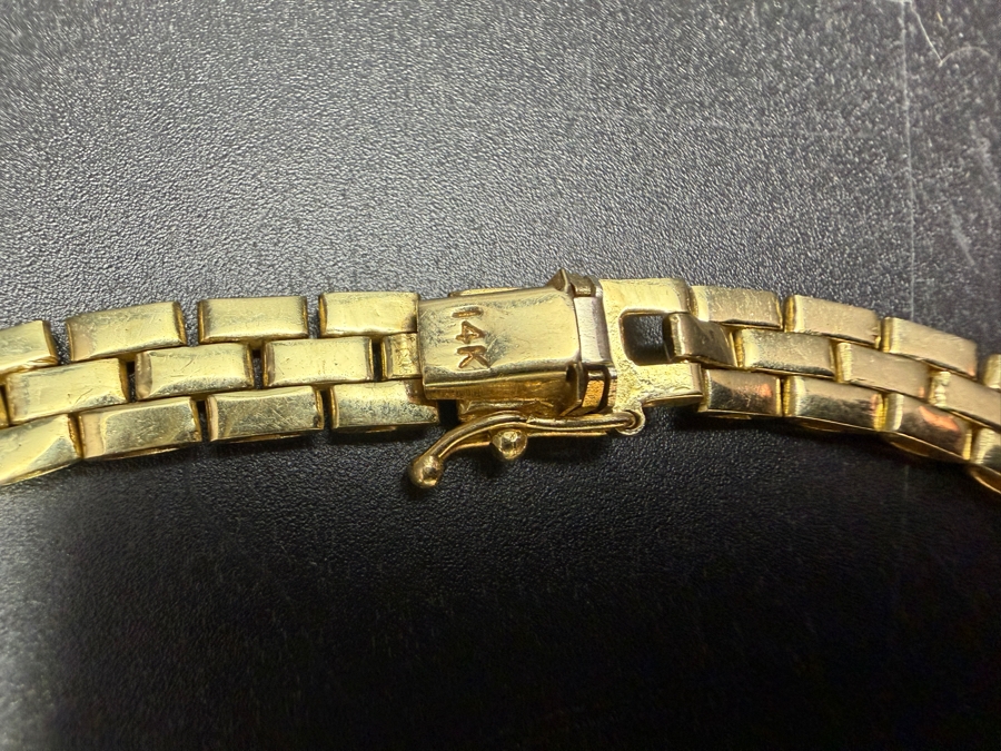 14k Gold 17' Necklace Featuring A Panther Motif 36.5g [Gold Melt Value Is $3,279] [Photo 7]