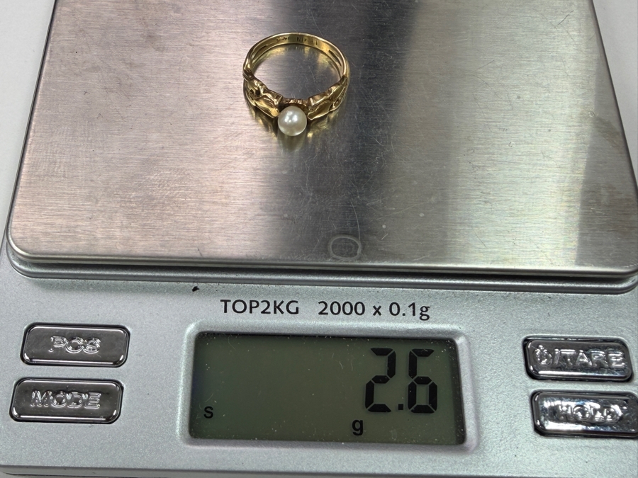 14k Gold Pearl Ring Size 5 2.6g [Photo 6]