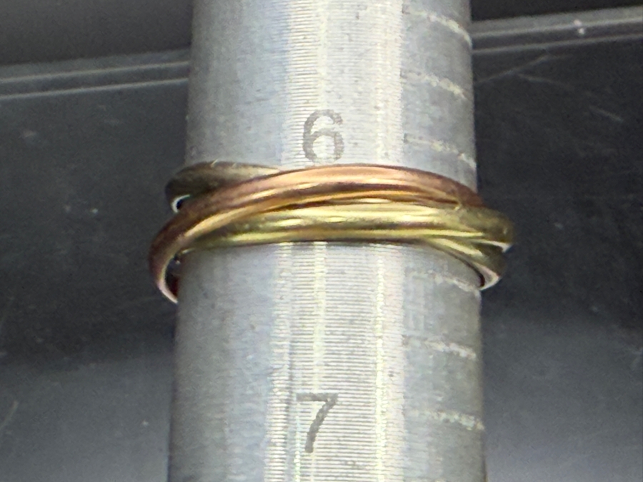 14k Gold Trinity Cartier Style Italian Ring Size 6.25 3.0g [Photo 6]