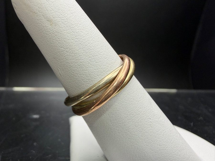 14k Gold Trinity Cartier Style Italian Ring Size 6.25 3.0g [Photo 2]
