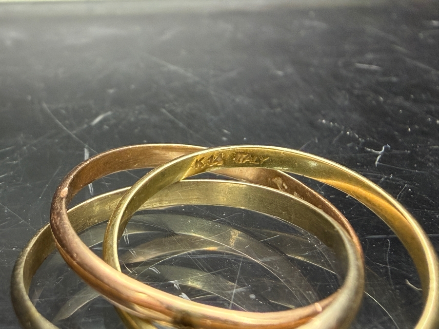 14k Gold Trinity Cartier Style Italian Ring Size 6.25 3.0g [Photo 4]