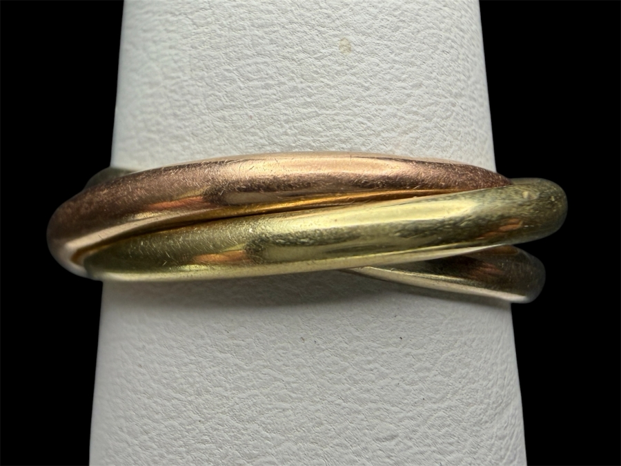 14k Gold Trinity Cartier Style Italian Ring Size 6.25 3.0g