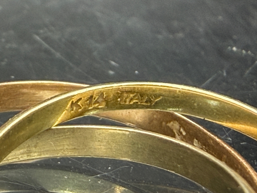 14k Gold Trinity Cartier Style Italian Ring Size 6.25 3.0g [Photo 5]