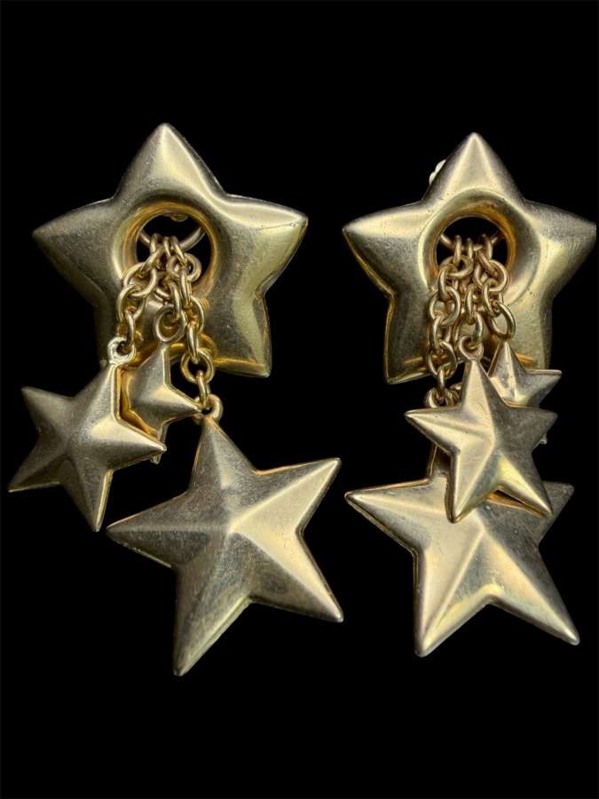 14k Gold Star Earrings 7.8g [Gold Melt Value Is $700]