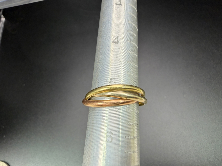 14k Gold Trinity Cartier Style Italian Ring Size 5.25 3.0g [Photo 7]