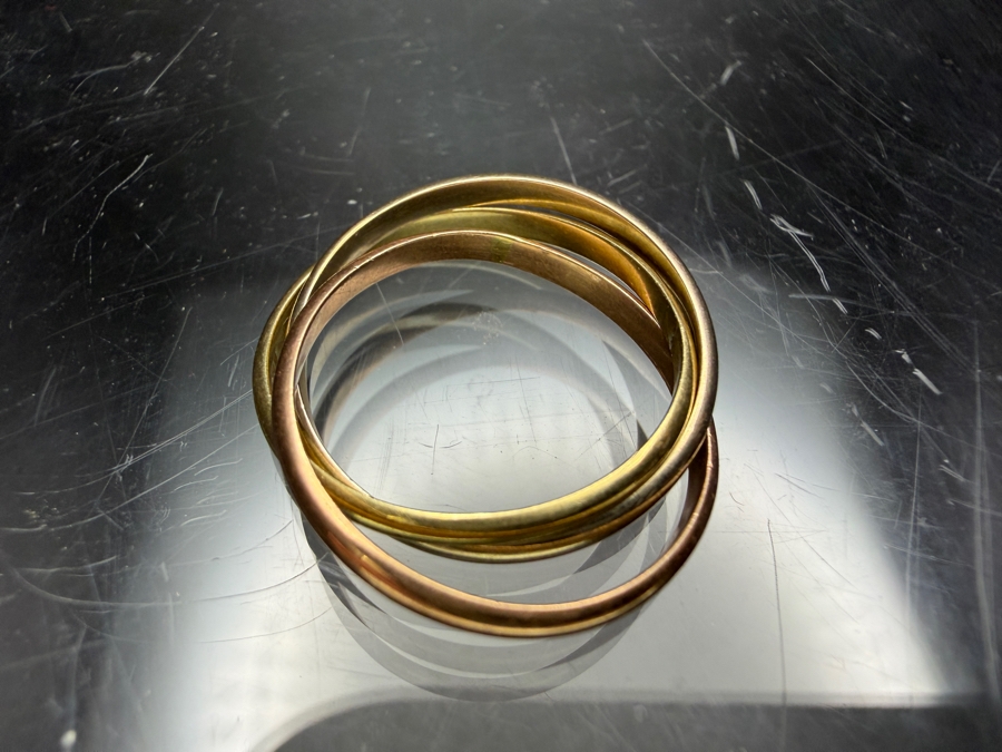 14k Gold Trinity Cartier Style Italian Ring Size 5.25 3.0g [Photo 4]