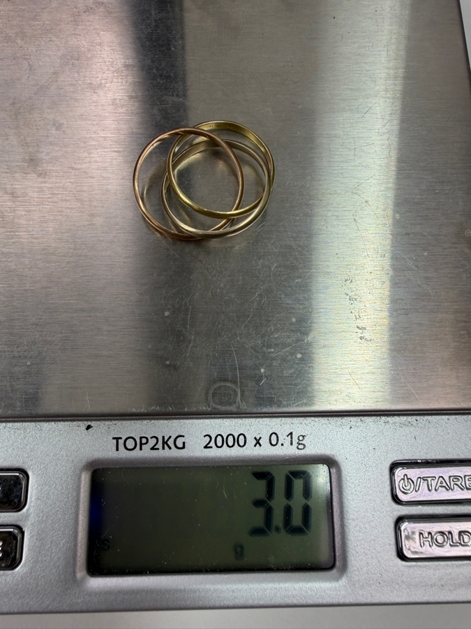 14k Gold Trinity Cartier Style Italian Ring Size 5.25 3.0g [Photo 8]