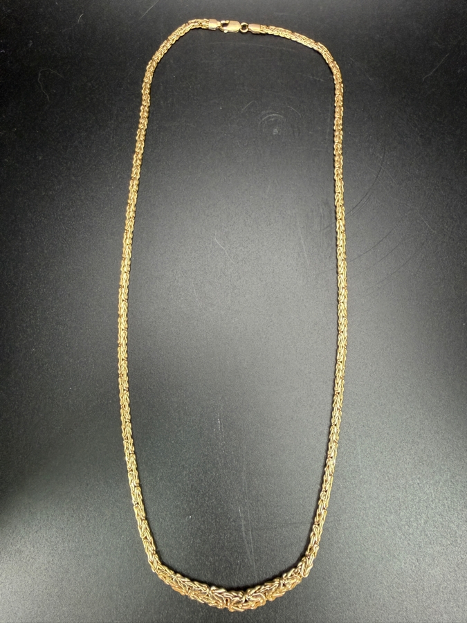 14k Gold Italian Byzantine 20' Chain Necklace 10.2g [Gold Melt Value Is $916] [Photo 2]