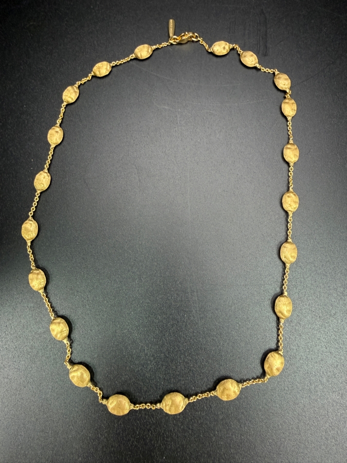18k Gold Marco Bicego Italian 16' Necklace With 18k Gold Oval Bead Elements 12.8g Retails $3,600 [Photo 2]