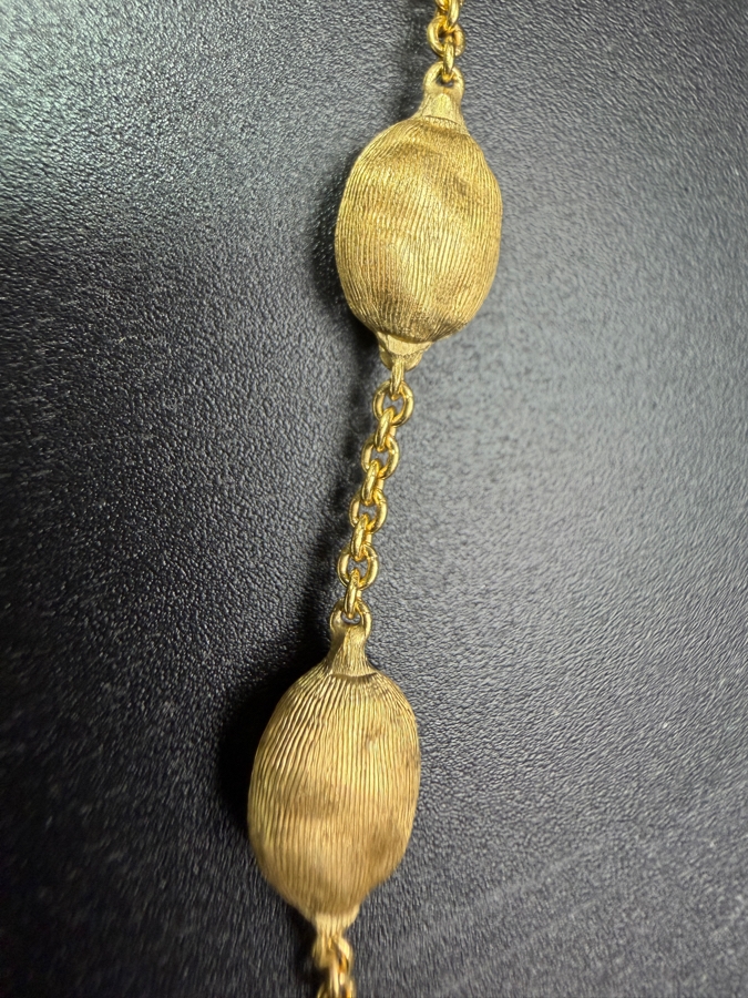 18k Gold Marco Bicego Italian 16' Necklace With 18k Gold Oval Bead Elements 12.8g Retails $3,600 [Photo 4]