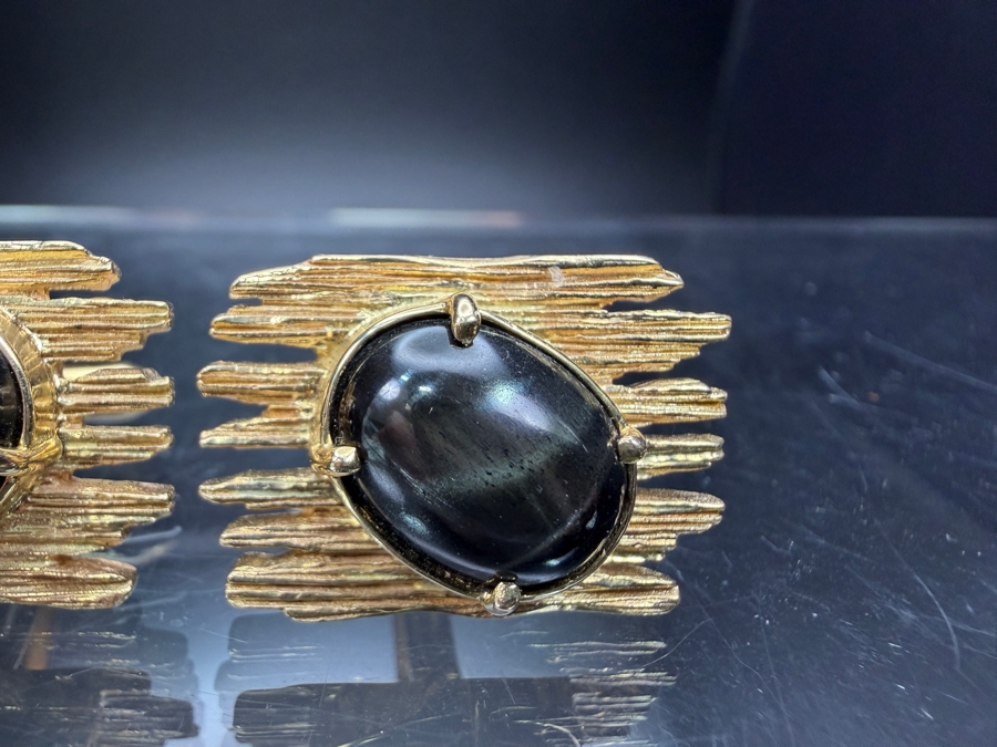 Stunning 14k Gold Star Diopside Men's Cufflinks 23.6g Retails $8,000 [Photo 2]