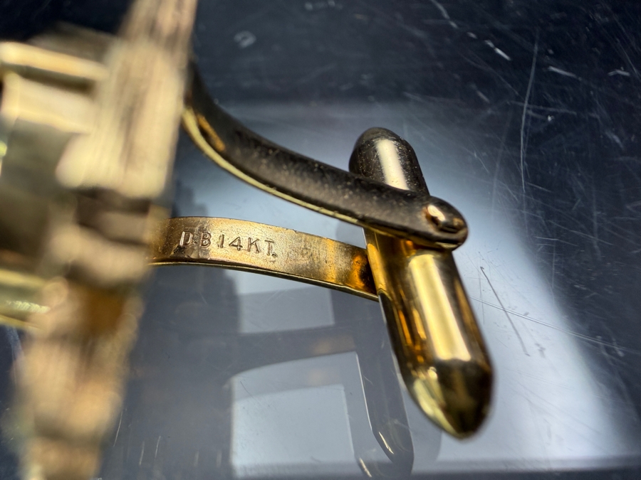 Stunning 14k Gold Star Diopside Men's Cufflinks 23.6g Retails $8,000 [Photo 6]