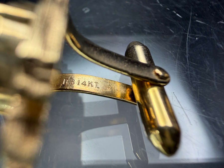 Stunning 14k Gold Star Diopside Men's Cufflinks 23.6g Retails $8,000 [Photo 7]