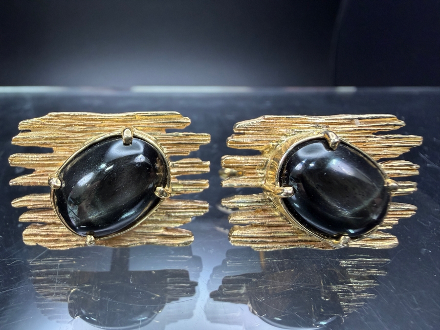 Stunning 14k Gold Star Diopside Men's Cufflinks 23.6g Retails $8,000 [Photo 5]