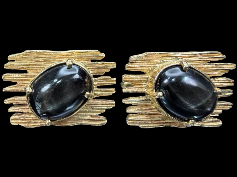 Stunning 14k Gold Star Diopside Men's Cufflinks 23.6g Retails $8,000