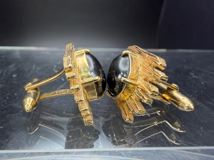 Stunning 14k Gold Star Diopside Men's Cufflinks 23.6g Retails $8,000 [Photo 4]