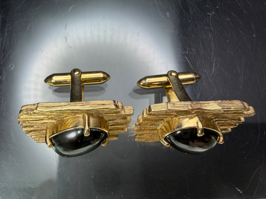 Stunning 14k Gold Star Diopside Men's Cufflinks 23.6g Retails $8,000 [Photo 3]