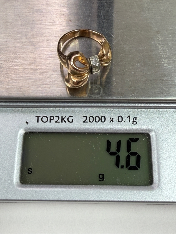 14k Gold Ring With (3) 1.4-2mm Single Cut Diamonds Size 3 4.6g Retails $1,600 [Photo 7]