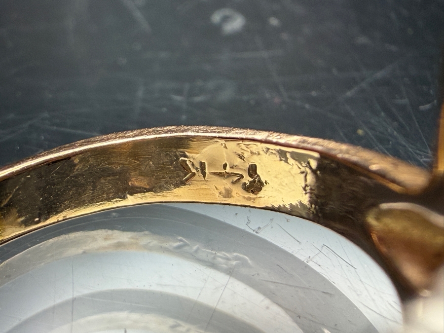 14k Gold Ring With (3) 1.4-2mm Single Cut Diamonds Size 3 4.6g Retails $1,600 [Photo 5]